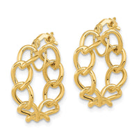 Thumbnail for 14k Polished Cable Link Circle Hoop Earrings