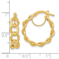 Thumbnail for 14k Polished Cable Link Circle Hoop Earrings