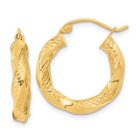 Thumbnail for 14k Polished & D/C Twist Hoop Earrings