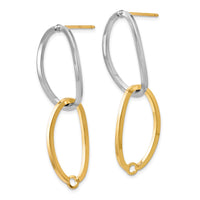 Thumbnail for 14k Two-Tone Polished Versatile Oval Post Earrings