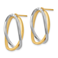 Thumbnail for 14k Two-Tone Polished Versatile Oval Post Earrings