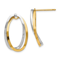 Thumbnail for 14k Two-Tone Polished Versatile Oval Post Earrings