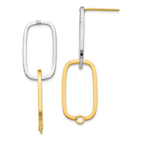 Thumbnail for 14k Two-Tone Fancy Versatile Rectangle Post Earrings