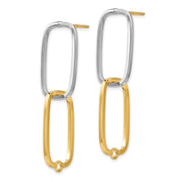 Thumbnail for 14k Two-Tone Fancy Versatile Rectangle Post Earrings
