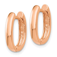 Thumbnail for 14k Rose Gold Oval Hinged Hoop Earrings