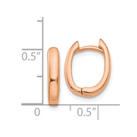 Thumbnail for 14k Rose Gold Oval Hinged Hoop Earrings