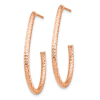 Thumbnail for 14k Rose Gold Polished Diamond-cut Post Dangle Earrings