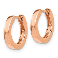 Thumbnail for 14k Rose Gold Round Hinged Hoop Earrings