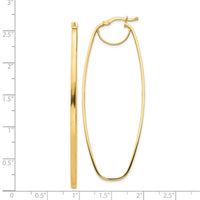 Thumbnail for 14k Polished 3mm Oval Dangle Hoop Earrings