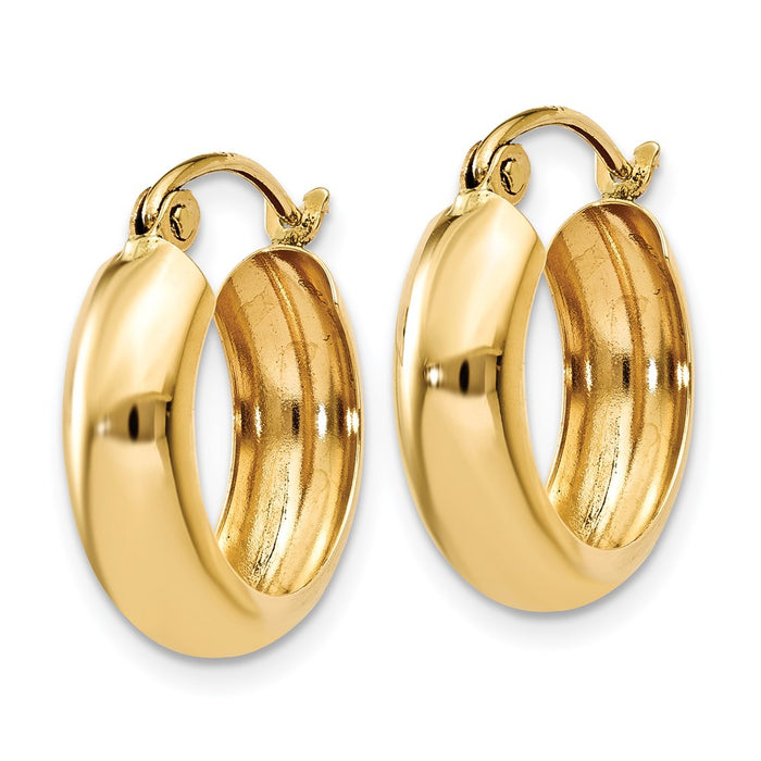 14k Polished 4.75mm Round Hoop Earrings