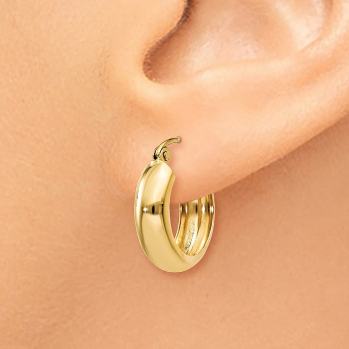 14k Polished 4.75mm Round Hoop Earrings