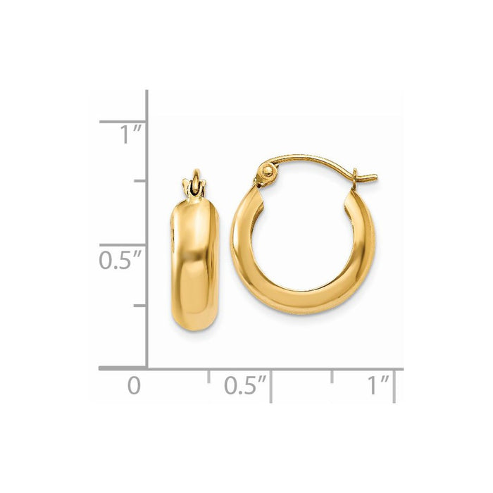 14k Polished 4.75mm Round Hoop Earrings