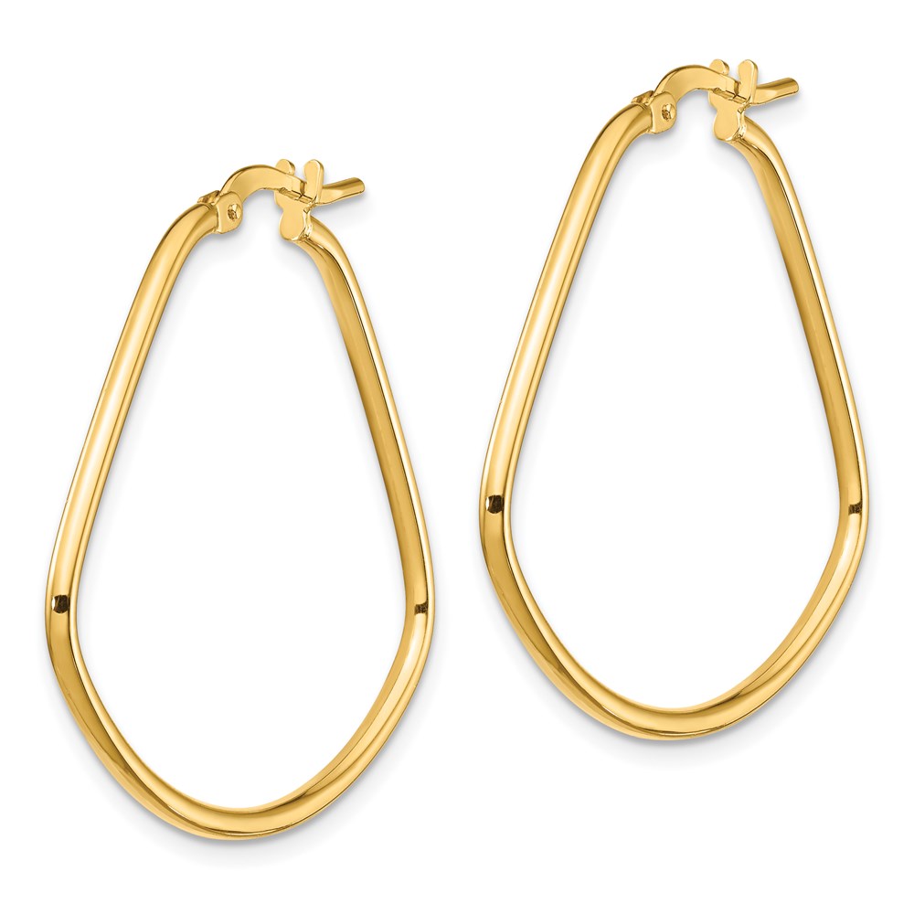14k Polished Fancy Triangle Hoop Earrings