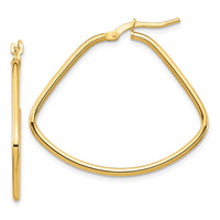 Thumbnail for 14k Polished Fancy Triangle Hoop Earrings