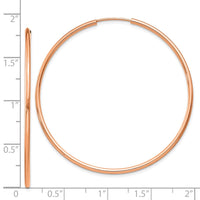 Thumbnail for 14k Rose Gold 1.5mm Polished Endless Hoop Earrings