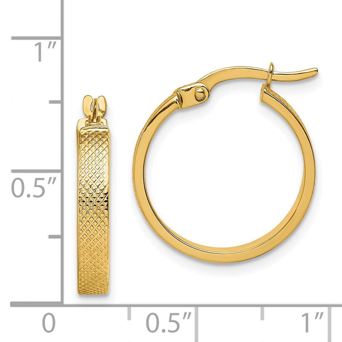 14K Textured Hoop Earrings