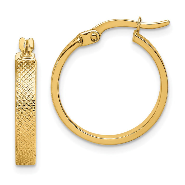 14K Textured Hoop Earrings