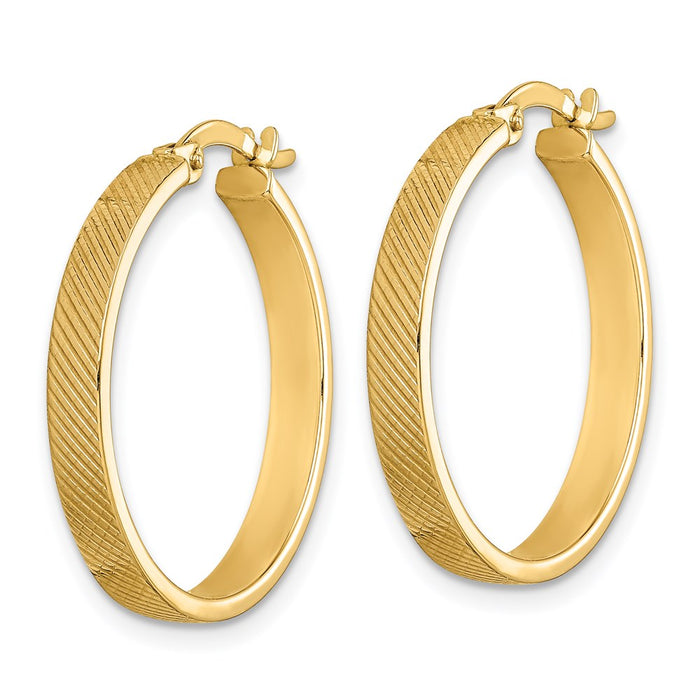 14K Textured Hoop Earrings