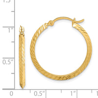 Thumbnail for 14K Polished Diamond-Cut Hoop Earrings