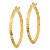Thumbnail for 14K Polished Diamond-Cut Hoop Earrings