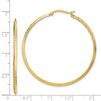 Thumbnail for 14K Polished Diamond-Cut Hoop Earrings
