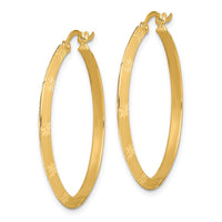 Thumbnail for 14K Polished Diamond-Cut Hoop Earrings