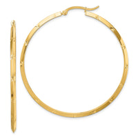 Thumbnail for 14K Polished Diamond-Cut Hoop Earrings