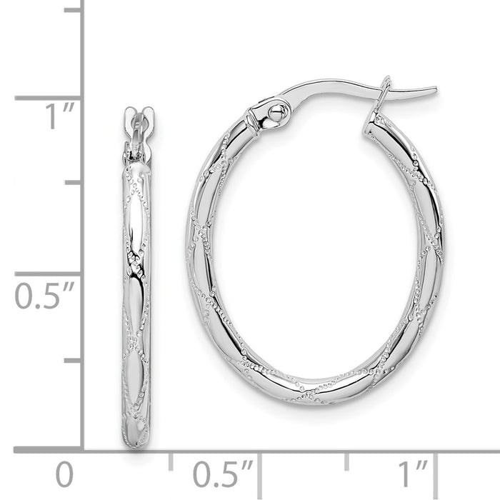 14K White Gold Hoop Earrings