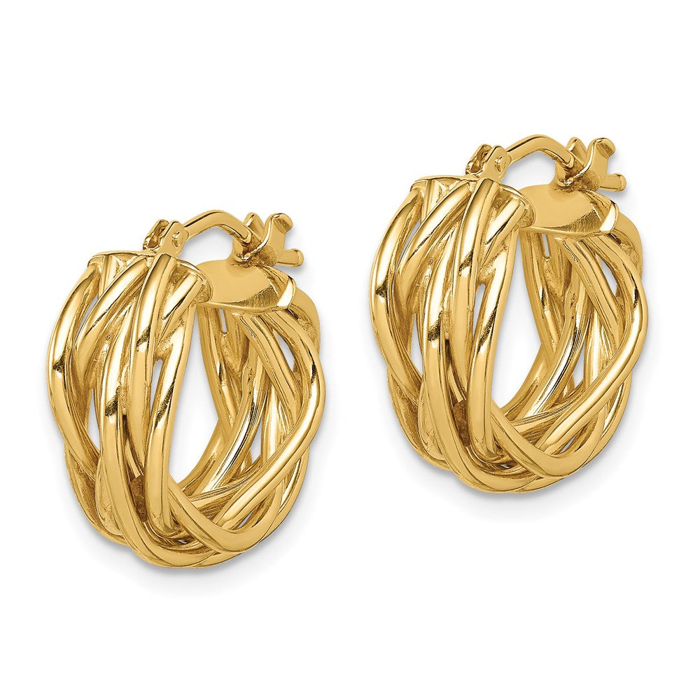 14k Polished Braided Hoop Earrings