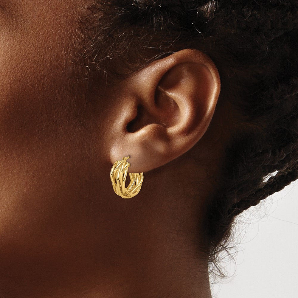 14k Polished Braided Hoop Earrings