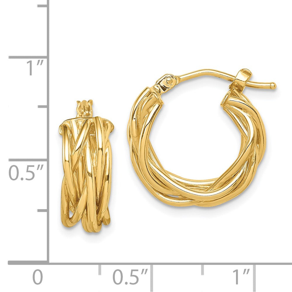 14k Polished Braided Hoop Earrings
