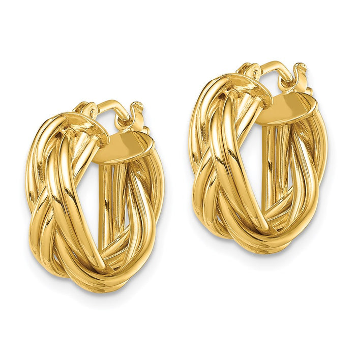 14k Polished Braided Hoop Earrings