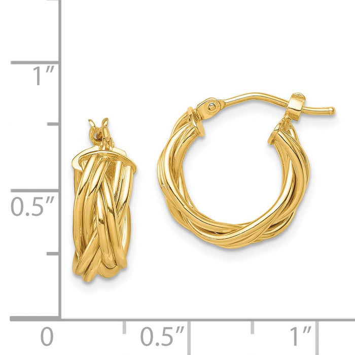 14k Polished Braided Hoop Earrings