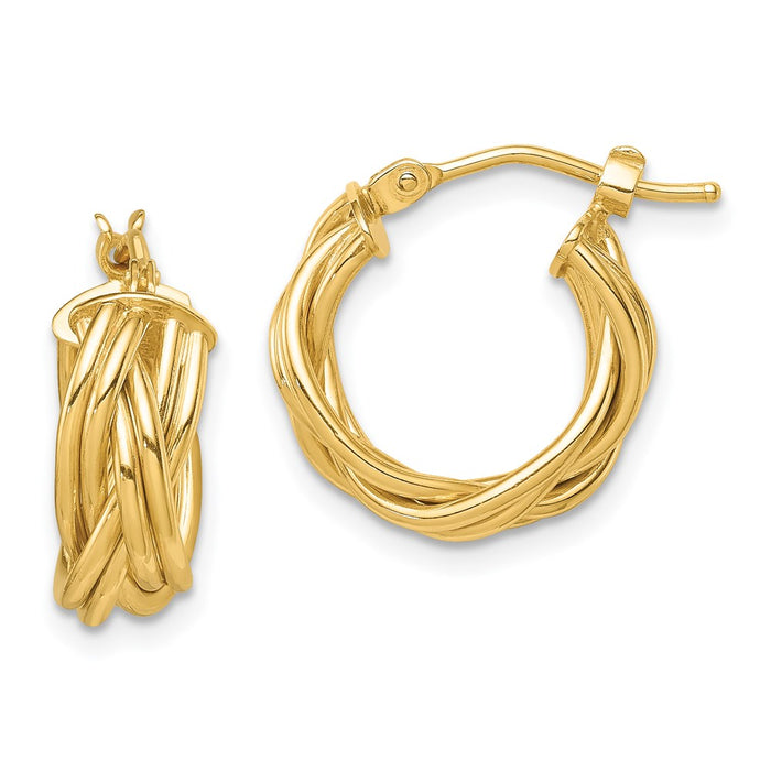 14k Polished Braided Hoop Earrings