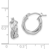 Thumbnail for 14k White Polished Braided Hoop Earrings