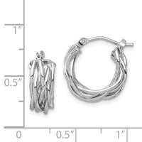 Thumbnail for 14k White Polished Braided Hoop Earrings