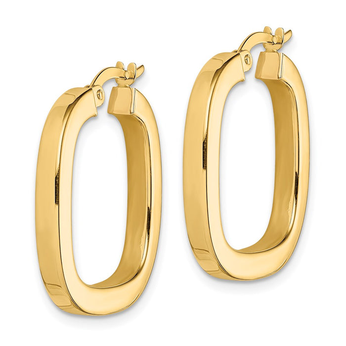 14K Square Tube Hollow Hoop Earrings