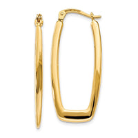 Thumbnail for 14k Polished 2.25mm Rectangle Hoop Earrings