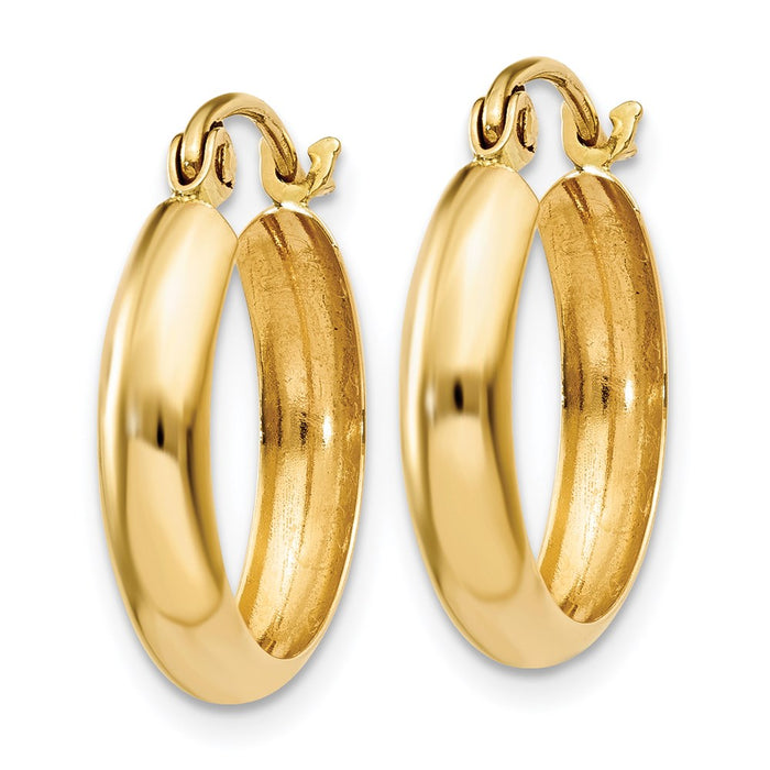 14k Polished 3.5mm Hoop Earrings