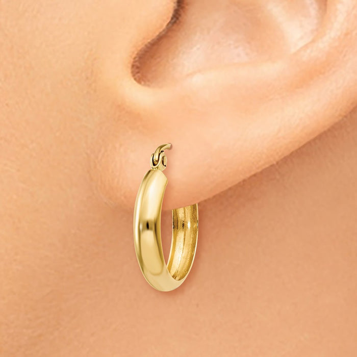 14k Polished 3.5mm Hoop Earrings