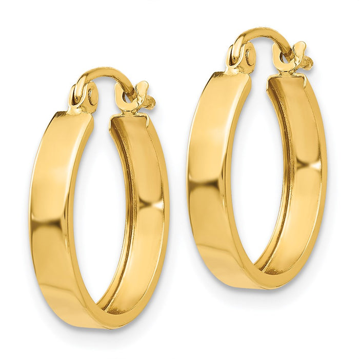 14k Polished 3mm Hoop Earrings