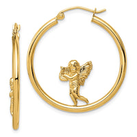 Thumbnail for 14k with Angel Hoop Earrings