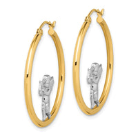 Thumbnail for 14k with Rhodium Angel Hoop Earrings