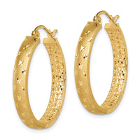 Thumbnail for 14k Satin and Polished Diamond-cut In/Out Hoop Earrings