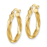 Thumbnail for 14K Polished Twisted 2.5mm Hoop Earrings