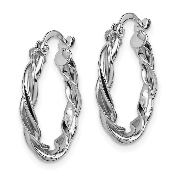 14K Polished Twisted 2.5mm Hoop Earrings