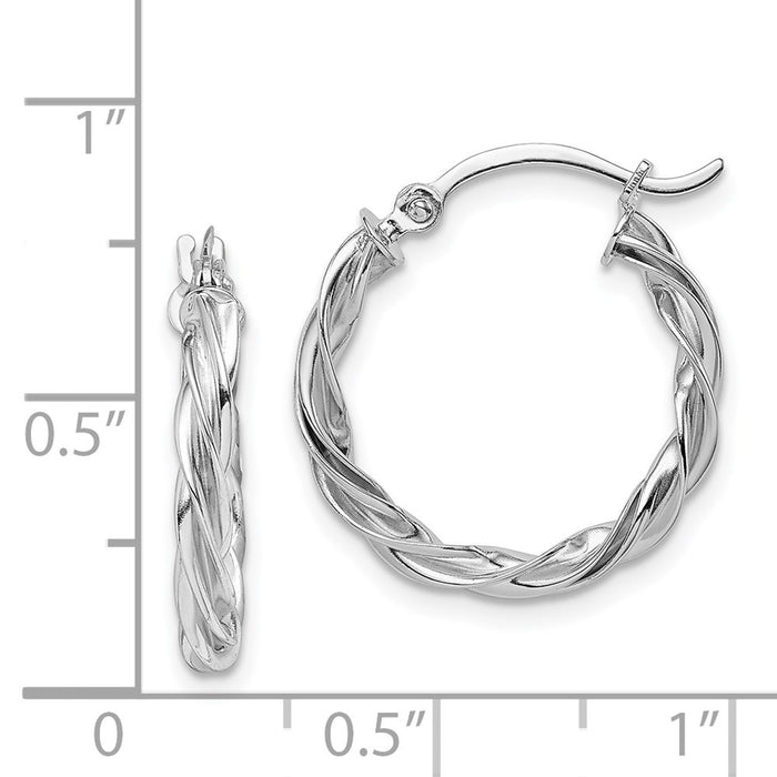 14K Polished Twisted 2.5mm Hoop Earrings