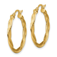 Thumbnail for 14K Polished Twisted 2.5mm Hoop Earrings