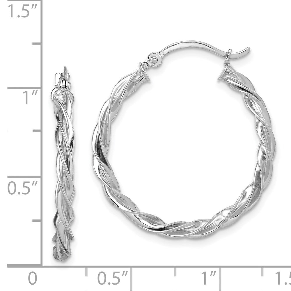 14K Polished Twisted 2.5mm Hoop Earrings