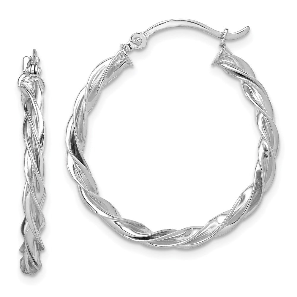 14K Polished Twisted 2.5mm Hoop Earrings